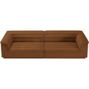 Meridian Cascade Saddle Velvet Fabric Modular Sofa IMAGE 4