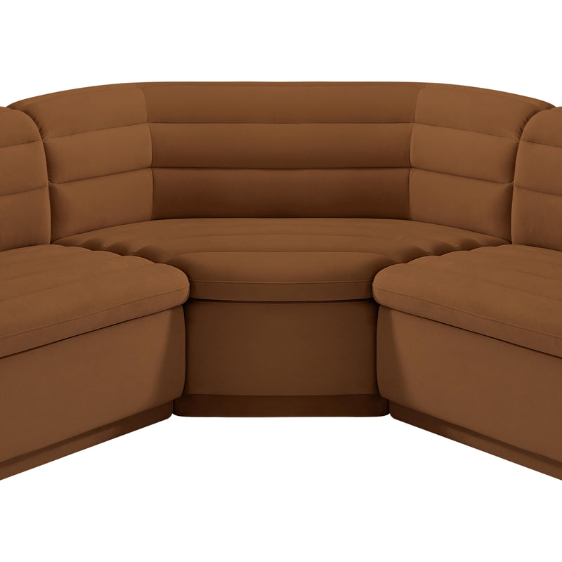 Meridian Cascade Saddle Velvet Fabric Modular Sectional IMAGE 11