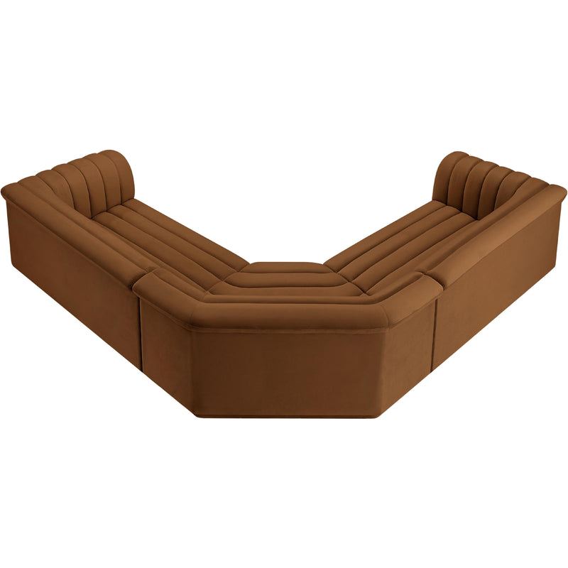 Meridian Cascade Saddle Velvet Fabric Modular Sectional IMAGE 5