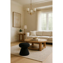 Meridian Drum Black Faux Shearling Teddy Fabric Ottoman/Stool IMAGE 2