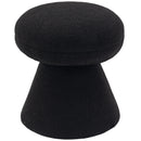 Meridian Drum Black Faux Shearling Teddy Fabric Ottoman/Stool IMAGE 3