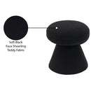 Meridian Drum Black Faux Shearling Teddy Fabric Ottoman/Stool IMAGE 5