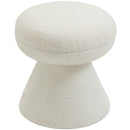 Meridian Drum Cream Faux Shearling Teddy Fabric Ottoman/Stool IMAGE 3