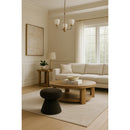 Meridian Drum Green Faux Shearling Teddy Fabric Ottoman/Stool IMAGE 2