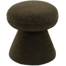 Meridian Drum Green Faux Shearling Teddy Fabric Ottoman/Stool IMAGE 3