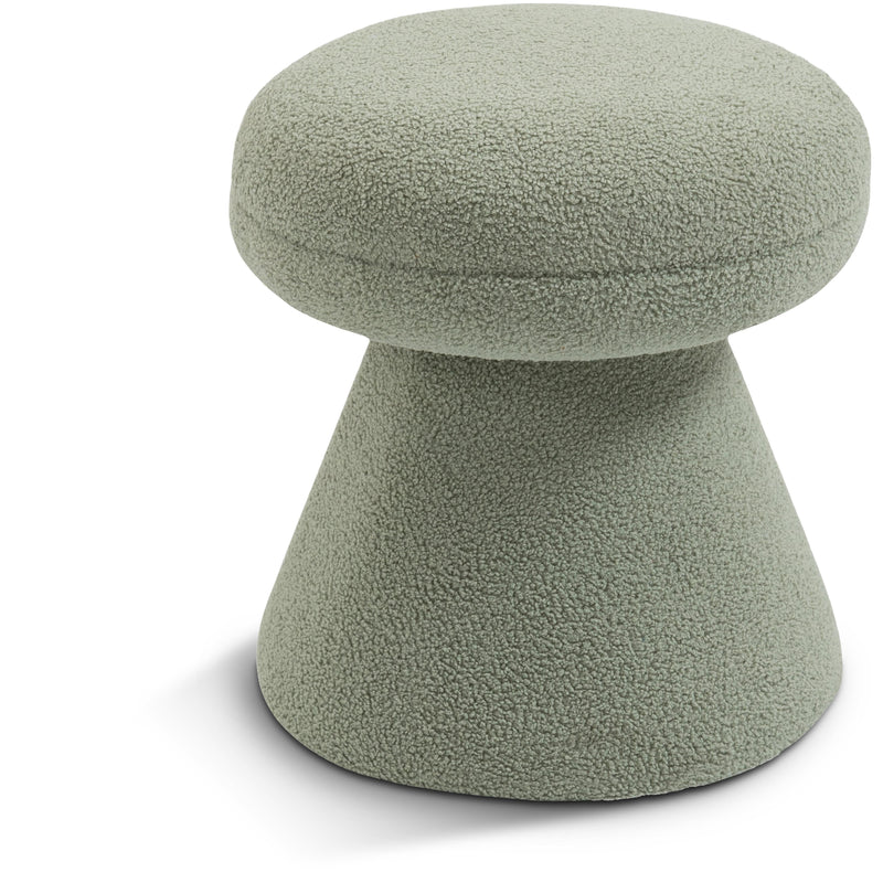 Meridian Drum Mint Faux Shearling Teddy Fabric Ottoman/Stool IMAGE 1