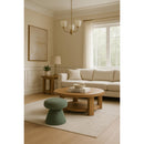 Meridian Drum Mint Faux Shearling Teddy Fabric Ottoman/Stool IMAGE 2