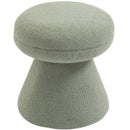 Meridian Drum Mint Faux Shearling Teddy Fabric Ottoman/Stool IMAGE 3