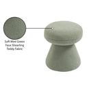 Meridian Drum Mint Faux Shearling Teddy Fabric Ottoman/Stool IMAGE 5