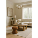 Meridian Drum Saddle Faux Shearling Teddy Fabric Ottoman/Stool IMAGE 2