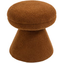 Meridian Drum Saddle Faux Shearling Teddy Fabric Ottoman/Stool IMAGE 3