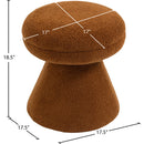 Meridian Drum Saddle Faux Shearling Teddy Fabric Ottoman/Stool IMAGE 4