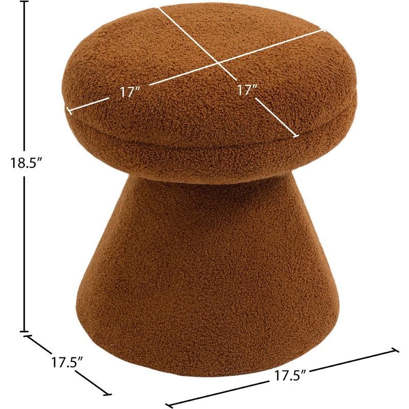 Meridian Drum Saddle Faux Shearling Teddy Fabric Ottoman/Stool IMAGE 4