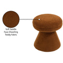 Meridian Drum Saddle Faux Shearling Teddy Fabric Ottoman/Stool IMAGE 5