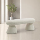 Meridian Drum Beige Faux Shearling Teddy Fabric Bench IMAGE 2
