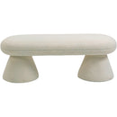 Meridian Drum Beige Faux Shearling Teddy Fabric Bench IMAGE 3