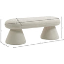 Meridian Drum Beige Faux Shearling Teddy Fabric Bench IMAGE 5