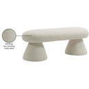 Meridian Drum Beige Faux Shearling Teddy Fabric Bench IMAGE 6