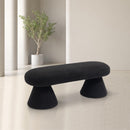 Meridian Drum Black Faux Shearling Teddy Fabric Bench IMAGE 2