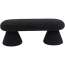 Meridian Drum Black Faux Shearling Teddy Fabric Bench IMAGE 3