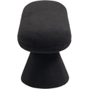 Meridian Drum Black Faux Shearling Teddy Fabric Bench IMAGE 4