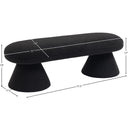 Meridian Drum Black Faux Shearling Teddy Fabric Bench IMAGE 5