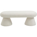Meridian Drum Cream Faux Shearling Teddy Fabric Bench IMAGE 3