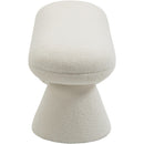 Meridian Drum Cream Faux Shearling Teddy Fabric Bench IMAGE 4
