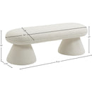 Meridian Drum Cream Faux Shearling Teddy Fabric Bench IMAGE 5
