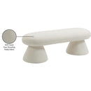 Meridian Drum Cream Faux Shearling Teddy Fabric Bench IMAGE 6
