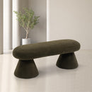 Meridian Drum Green Faux Shearling Teddy Fabric Bench IMAGE 2