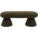Meridian Drum Green Faux Shearling Teddy Fabric Bench IMAGE 3