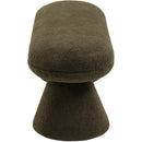 Meridian Drum Green Faux Shearling Teddy Fabric Bench IMAGE 4