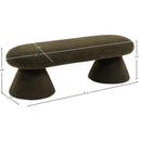 Meridian Drum Green Faux Shearling Teddy Fabric Bench IMAGE 5