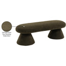 Meridian Drum Green Faux Shearling Teddy Fabric Bench IMAGE 6