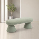 Meridian Drum Mint Faux Shearling Teddy Fabric Bench IMAGE 2
