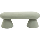Meridian Drum Mint Faux Shearling Teddy Fabric Bench IMAGE 3