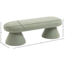 Meridian Drum Mint Faux Shearling Teddy Fabric Bench IMAGE 5