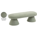 Meridian Drum Mint Faux Shearling Teddy Fabric Bench IMAGE 6