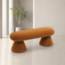 Meridian Drum Saddle Faux Shearling Teddy Fabric Bench IMAGE 2