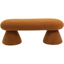 Meridian Drum Saddle Faux Shearling Teddy Fabric Bench IMAGE 3