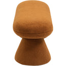 Meridian Drum Saddle Faux Shearling Teddy Fabric Bench IMAGE 4