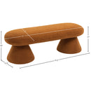 Meridian Drum Saddle Faux Shearling Teddy Fabric Bench IMAGE 5