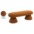Meridian Drum Saddle Faux Shearling Teddy Fabric Bench IMAGE 6