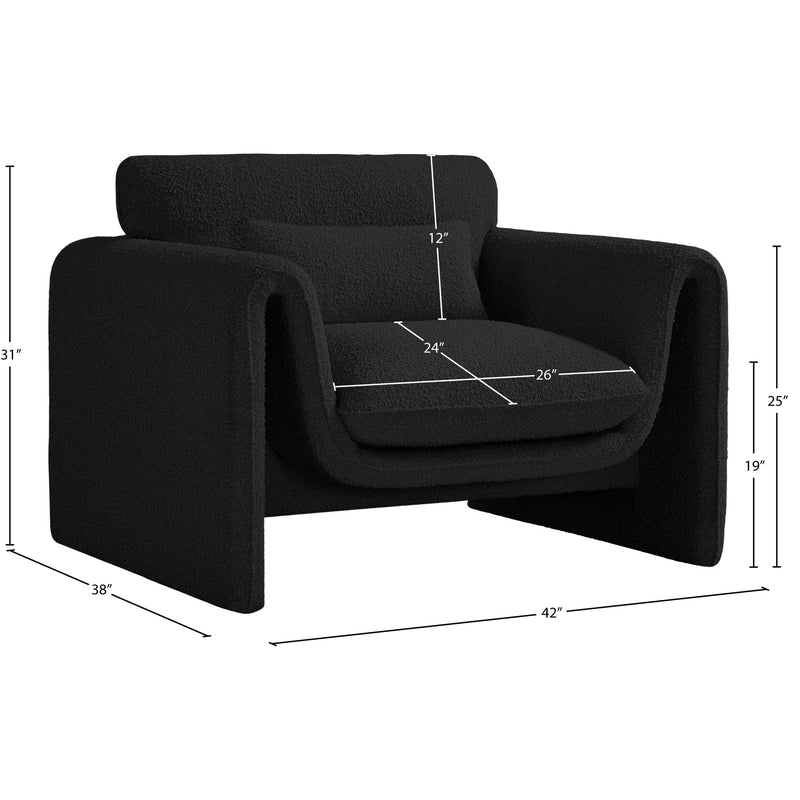 Meridian Stylus Black Boucle Fabric Chair IMAGE 16