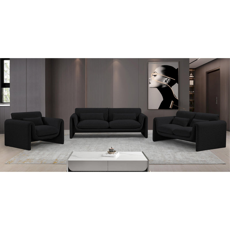 Meridian Stylus Black Boucle Fabric Chair IMAGE 18