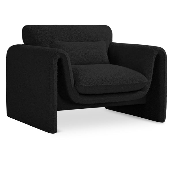 Meridian Stylus Black Boucle Fabric Chair IMAGE 1