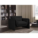 Meridian Stylus Black Boucle Fabric Chair IMAGE 2