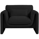 Meridian Stylus Black Boucle Fabric Chair IMAGE 4