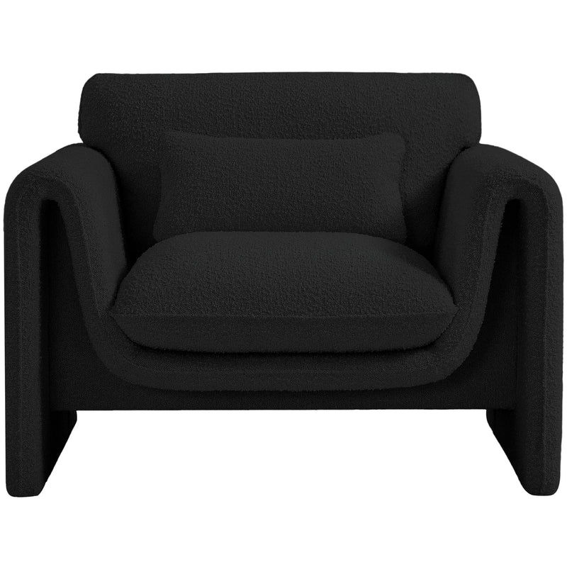 Meridian Stylus Black Boucle Fabric Chair IMAGE 4
